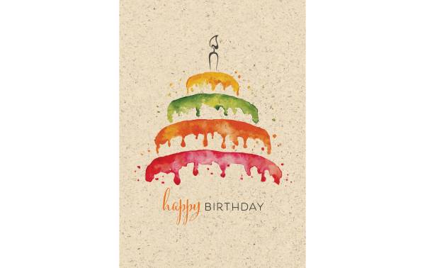 Natur Verlag Geburtstagskarte Torte Vintage 17.5 x 12.2 cm