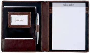 Writing Case Monaco A5 vegetable tanned leather brown ALASSIO 30057