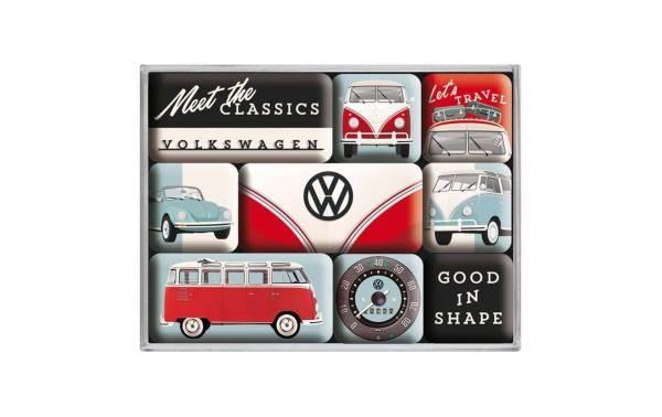 Nostalgic Art Magnet-Set VW 9 Stück, Mehrfarbig