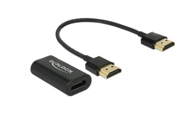Delock Adapterkabel HDMI, VGA Metalgehäuse, Schwarz