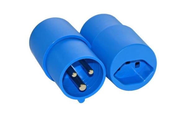 Elektromaterial Adapter CEE 16 – CH T23, blau 6 h LNPE 250 V 16 A