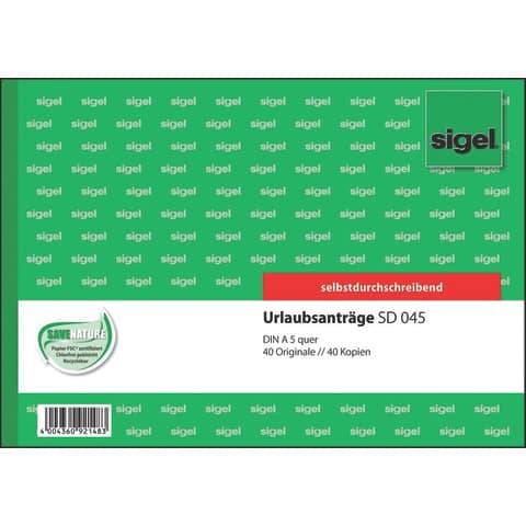 sigel Formularbuch "Urlaubsantrag", A5 quer, SD