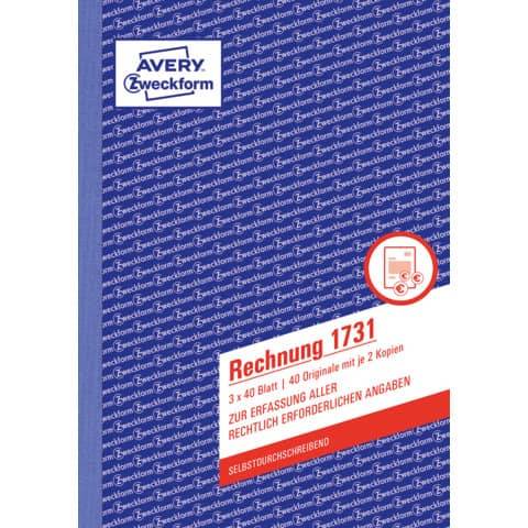 AVERY ZW. Zweckform Formularbuch "Rechnung", SD, 3 x 40 Blatt