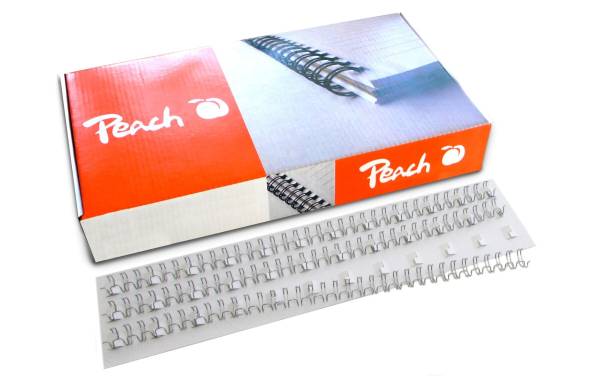 Peach Binderücken PW095-01 10 mm Draht Silber, 100 Stück