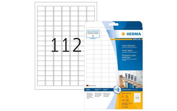 HERMA Power Etiketten SPECIAL, 25,4 x 16,9 mm, weiß