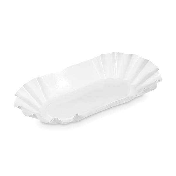 Pappschale oval weiß 20,5 x 12,5 x 3,5 cm – 250 Stück