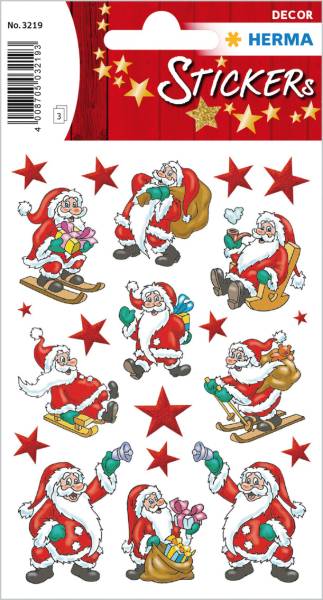Sticker Weihnachten bunt 63 Stück/3 Blatt HERMA 3219
