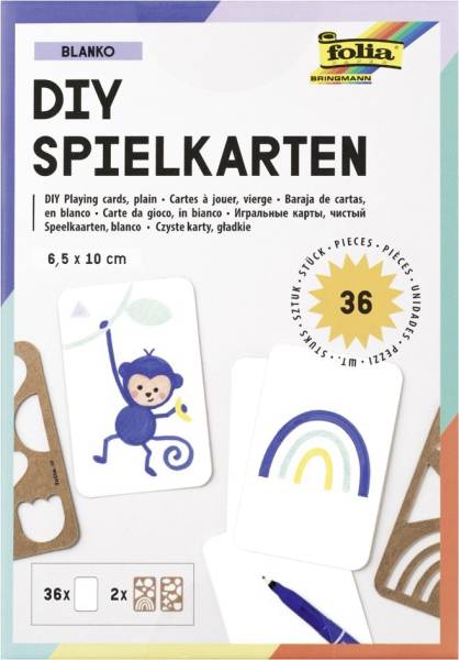 folia Spielkarten BLANKO, 65 x 100 mm, weiß