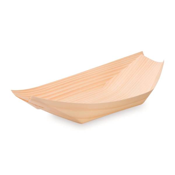 Fingerfood-Schale aus Holz Schiffchen 21,5 x 11 cm – 100 Stück