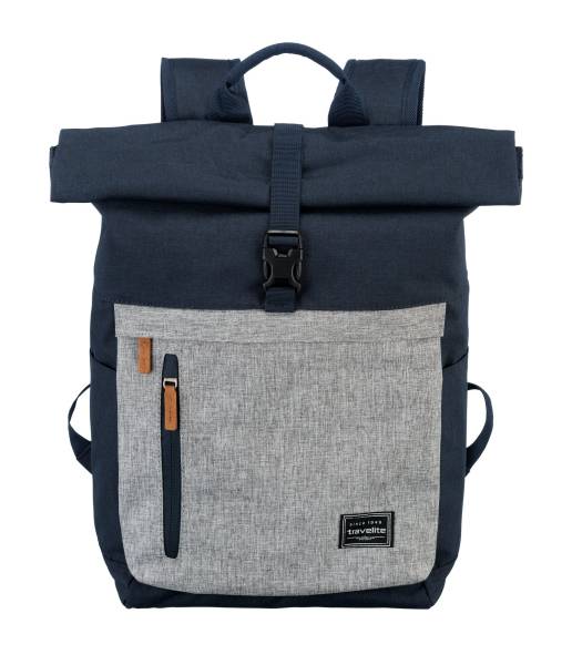 Travelite BASICS Rollup Rucksack, Marine/Grau