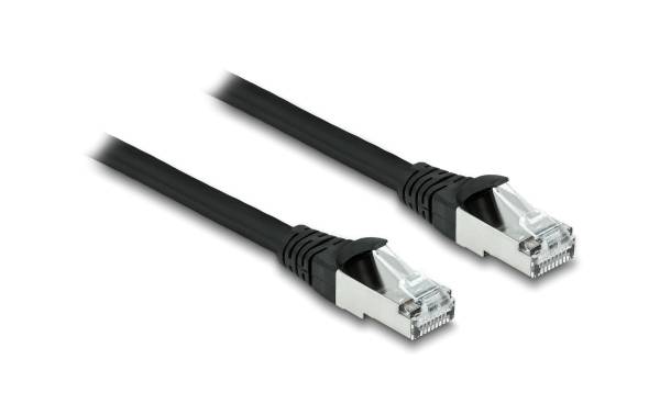 Delock Patchkabel Outdoor Cat 6A, S/FTP, 1 m, Schwarz