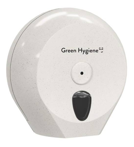 Green Hygiene® RIESENRAD Mini Jumbo-Toilettenpapierspender aus recyceltem Plastik und Holzresten