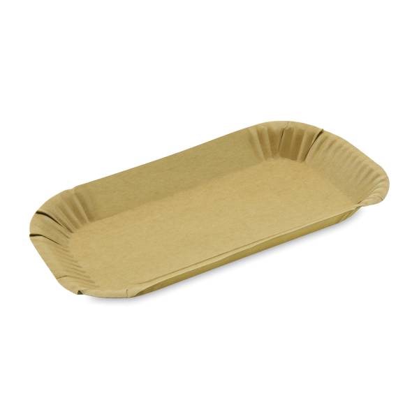 Pappschale fettdicht eckig kraft 23 x 15 x 2 cm – 100 Stück