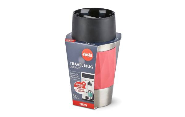 emsa Isolierbecher TRAVEL MUG Compact, 0,3 Liter, rot