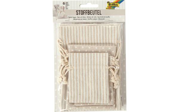 folia Stoffbeutel mit Motivdruck, in 3 Größen sortiert