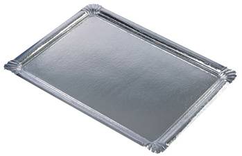 PAPSTAR Servierplatte, eckig, 455 x 340 mm, silber
