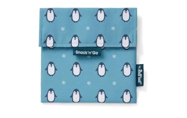Roll'eat Lunchbeutel SnacknGo Animals Türkis, Pinguin