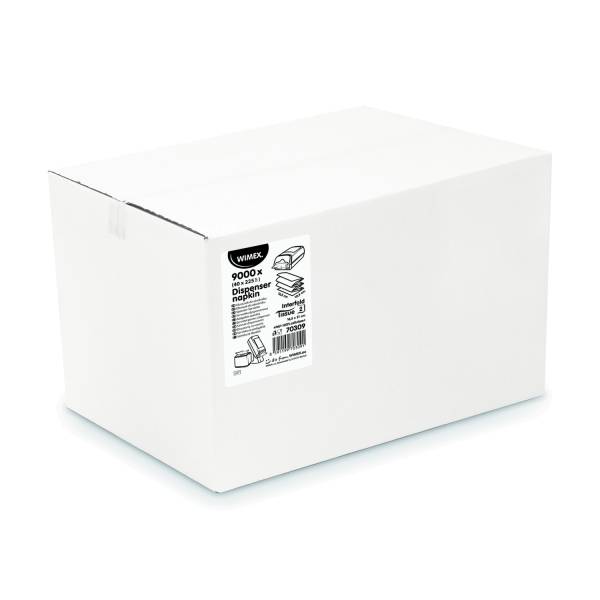 Spender-Serviette 2-lagig weiß 16,5 x 21 cm – 9000 Stück