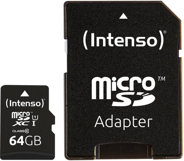 Micro SDXC Card PREMIUM64GB with adapter, UHS-I INTENSO 3423490