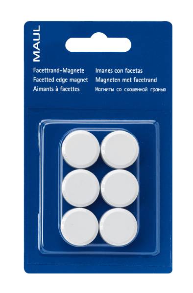Magnete 20mm weiss 6 Stück MAUL 6176202