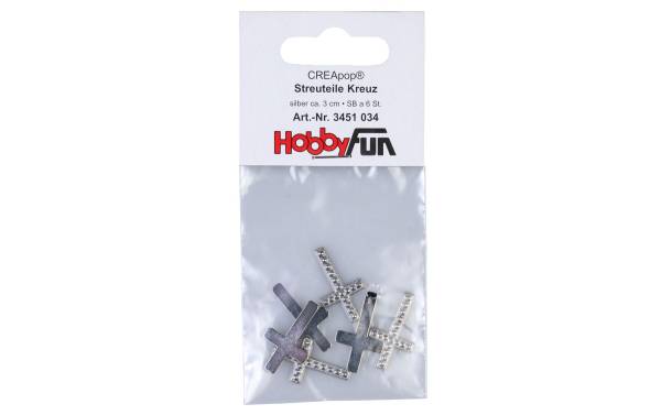 HobbyFun Streudeko Kreuz 6 Stück