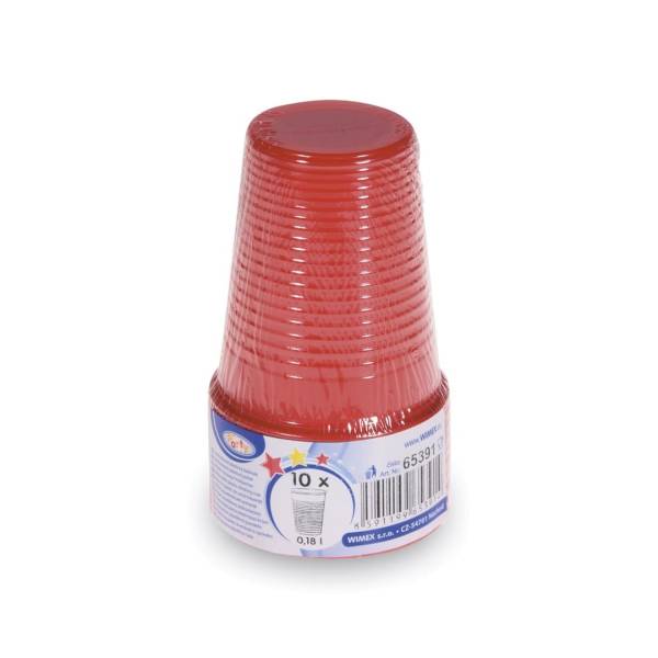 Trinkbecher rot 0,18 l (PS) (10 Stück)