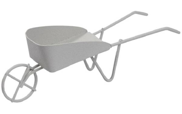 HobbyFun Mini-Utensilien Schubkarre 12.5 cm, Grau