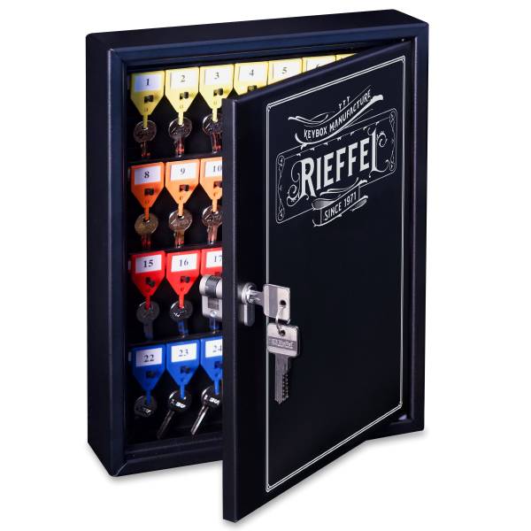RIEFFEL SWITZERLAND Schlüsselkasten KyStor schwarz KRLEGEND42PZ 35x27x6,5cm 4…