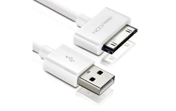 deleyCON USB 2.0-Kabel USB A – Apple Dock 30-Pin 1 m