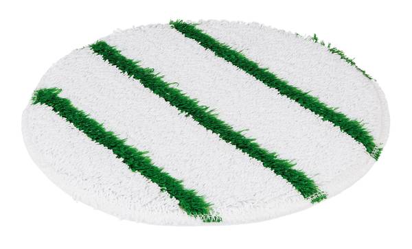 5x Floor-Pad Bonnet 17" weiss mit grünen Streifen 432x432mm