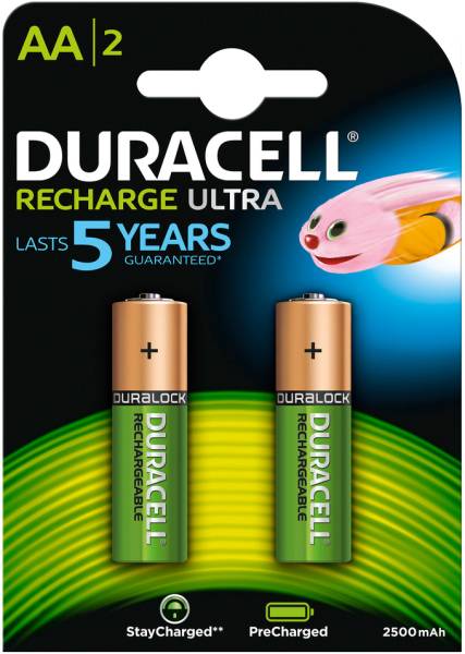 Recharge Ultra PreCharged AA,HR6,2400mAh,1.2V 2 Stück DURACELL DX1500