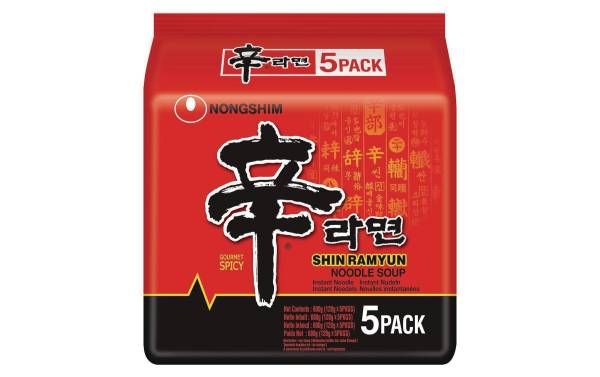 Nongshim Nudelsuppe Shin Ramyun Noodle Soup Multipack 5 x 120 g