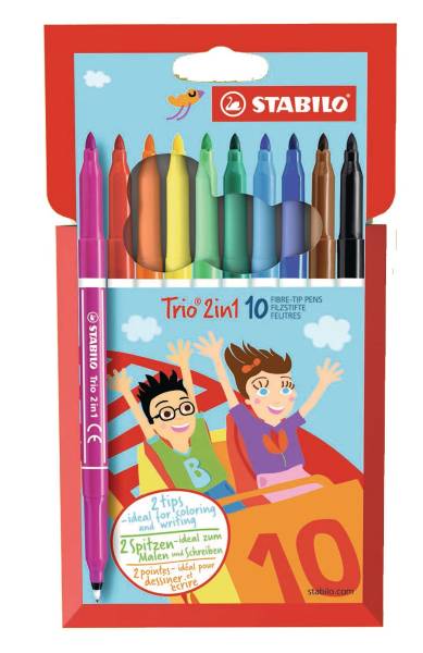 TRIO 2in1, Twin Pen Etui, 10 Farben STABILO 222/1001