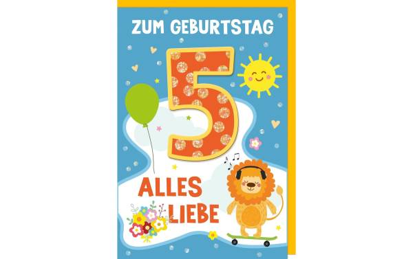 Braun + Company Geburtstagskarte Löwe 5 11.5 x 17 cm