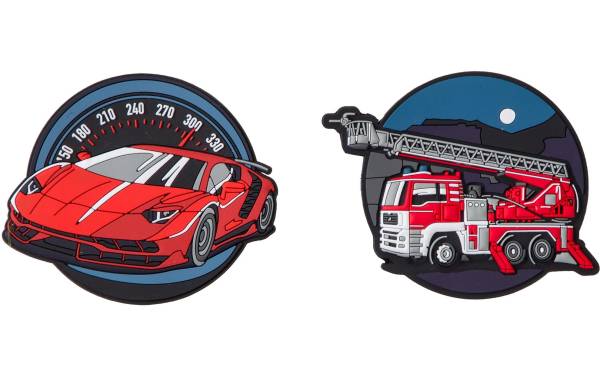 Schneiders Badges Supercar + FireTruck 2 Stück