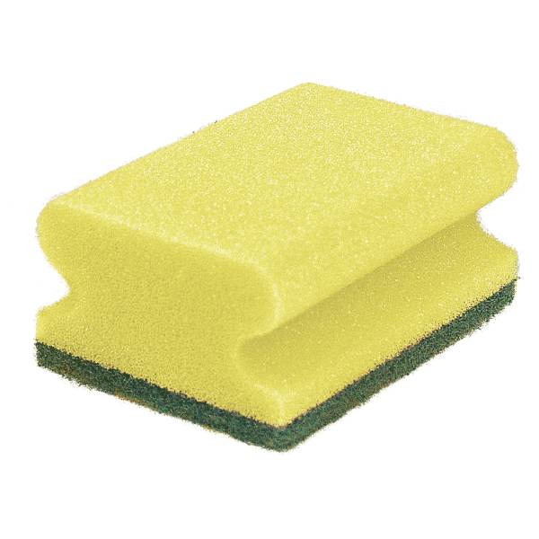 100x Pad-Schwämme Vlies extra stark 10er gelb/grün 95x69x42mm
