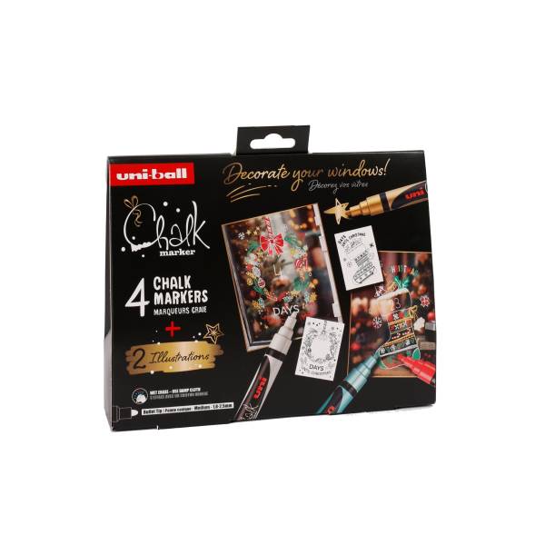 UNI-BALL Posca Chalk Marker 1.8-2.5mm PWE5M.4P-1 Set Traditionell 4 Stück