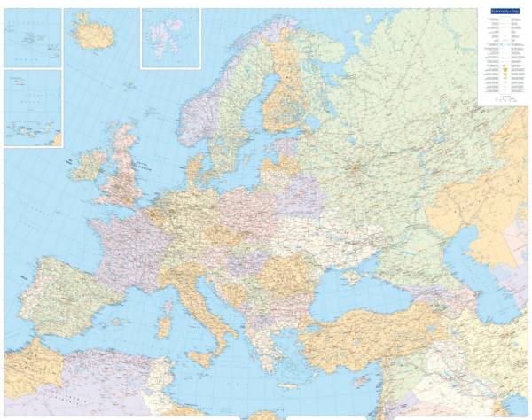 Planokarte Europa 100x126cm politisch 1:4,5 Mio. KÜMMERLY 325994156