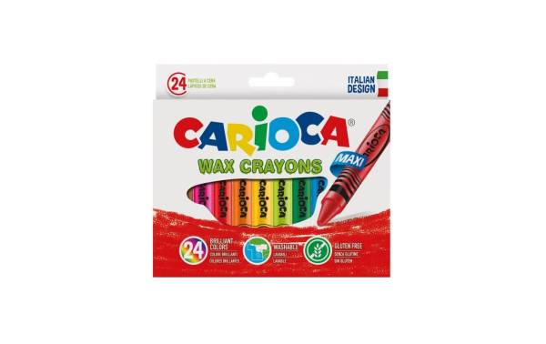 Carioca Wachsmalkreide Maxi Wax Ø 12 mm, 24-teilig, Mehrfarbig