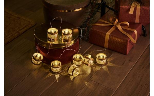 Sirius LED-Lichterkette Elly Trommel, 8 LED, 1.5 m, Gold