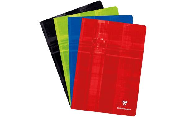 Clairefontaine Schulheft 40 Blatt, A4, 5 mm kariert, assortiert