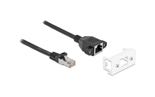 Delock Patchkabel für Easy 45 Modul Cat 6A, S/FTP, 0.5 m, Schwarz