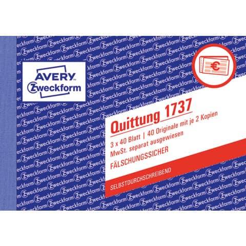 AVERY ZW. Zweckform Formularbuch "Quittung mit MwSt.", SD