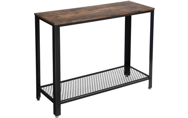 VASAGLE Beistelltisch aus Holz und Metall 35 x 80 cm, Braun/Schwarz