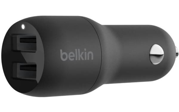 Belkin Boost Charge Dual USB-A Car Charger 24W – black