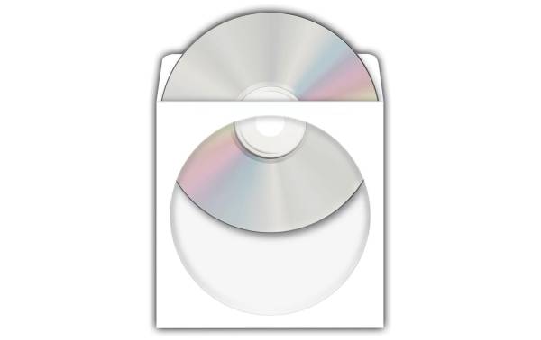 HERMA CD-/DVD-Papiertaschen, mit Fenster, weiß,