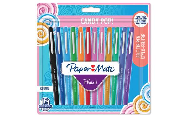 Paper Mate Fineliner Flair Medium Candy Pop 0.7 mm, 12 Stück