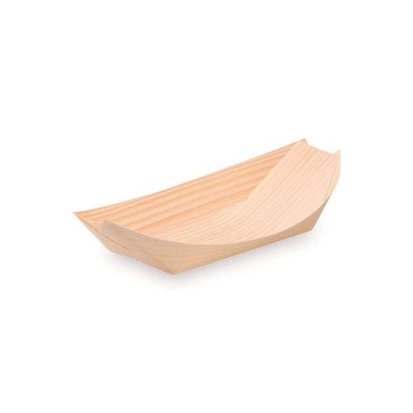 Fingerfood-Schale aus Holz Schiffchen 16,5 x 8,5 cm – 100 Stück