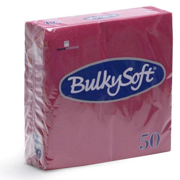 Servietten Bulkysoft, 2-lagig, 1/4 Falz bordeaux 33x33cm - Karton à 24 Pack (Pack à 50 Servietten)