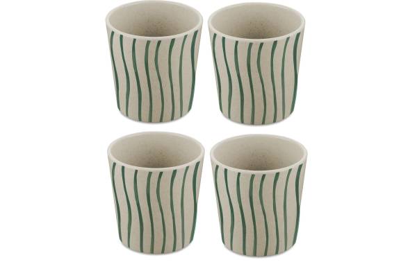 Koziol Trinkbecher Connect S Monstera 190 ml, 4 Stück, Beige/Grün